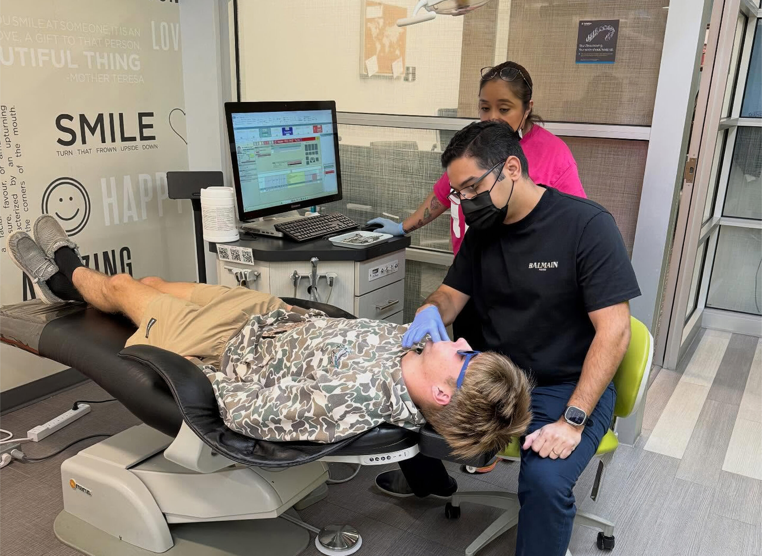Provider working with a patient at the office.